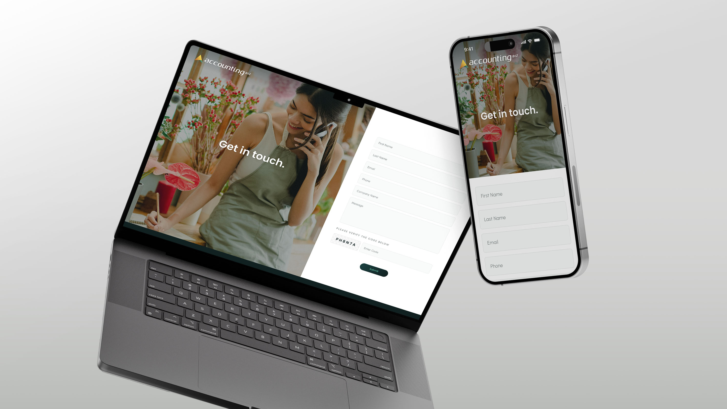 Accounting Biz - Contact Page Mockup
